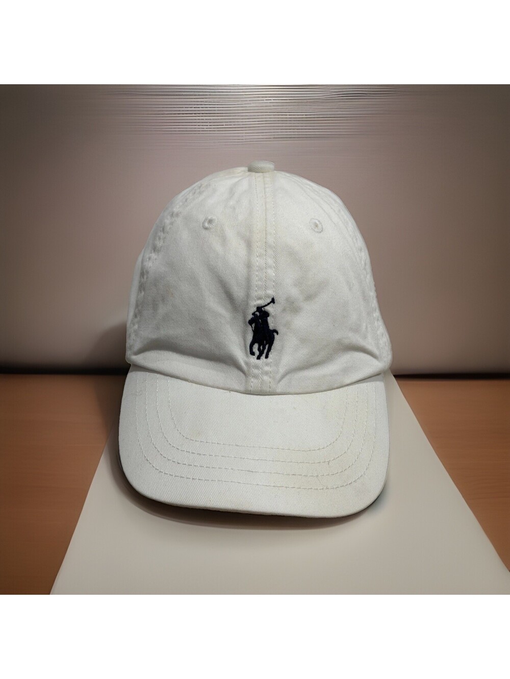 Ralph Lauren Polo Blue Horse Cream Baseball Cap